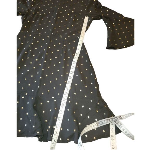 NWT Lulus She's Dot It Going On Gold and Black Polka Dot Dress S - Picture 8 of 11